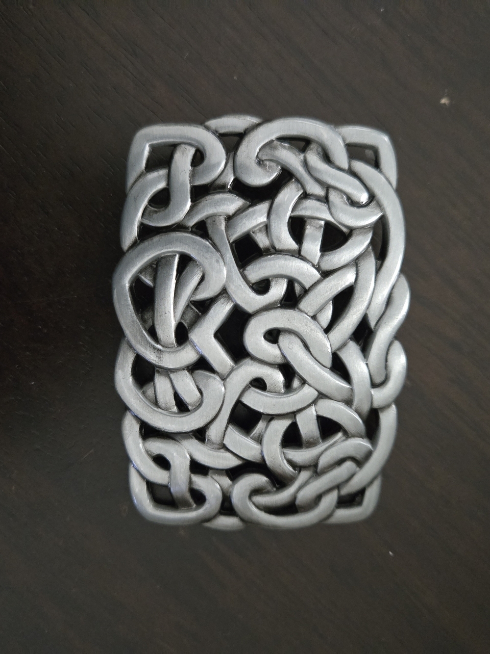 Celtic Knot / Heart Pattern Metal Belt Buckle - Silver